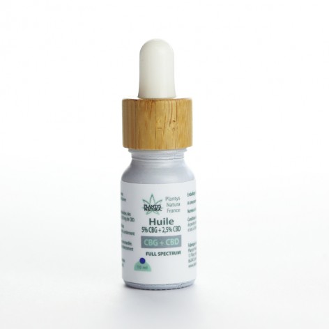 Huile CBD 2,5% et CBG 5% Full Spectrum Plantys Natura