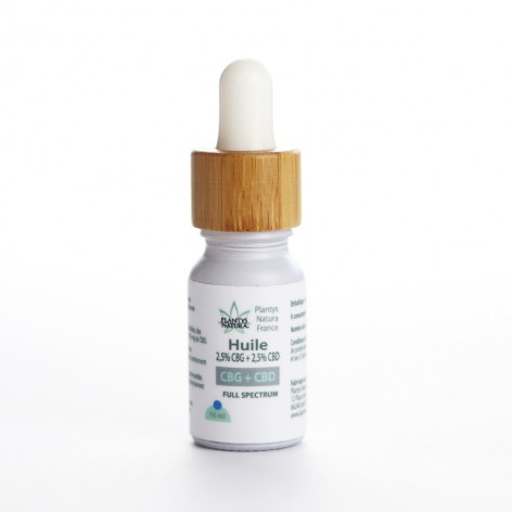 Huile CBD 2,5% et CBG 2,5% Full Spectrum Plantys Natura