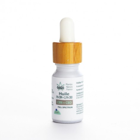 Huile 5 pour cent CBN + 2,5 pour cent  de CBD Full Spectrum • CBD Plantys Natura