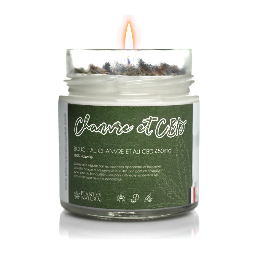 Bougie CBD chanvre • Plantys Natura France