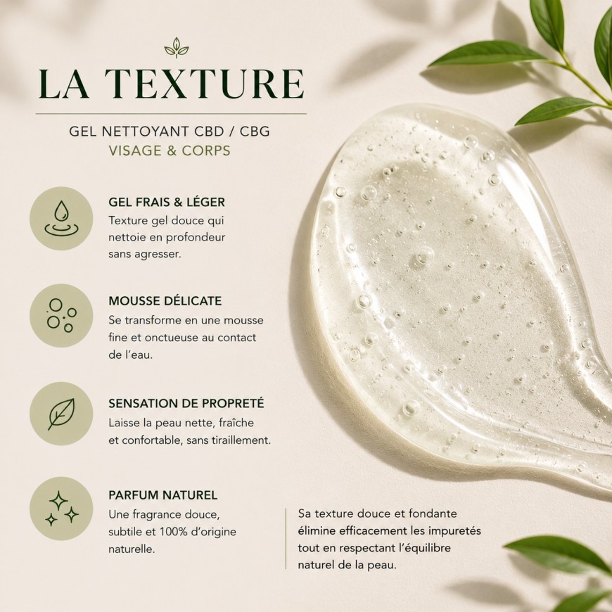 Les bienfaits du gel nettoyant CBD CBG Plantys Natura pour peaux sèches et sensibles
