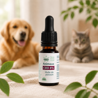 Huile CBD 8% animaux Plantys Natura pour chiens et chats de 15 à 22 kg